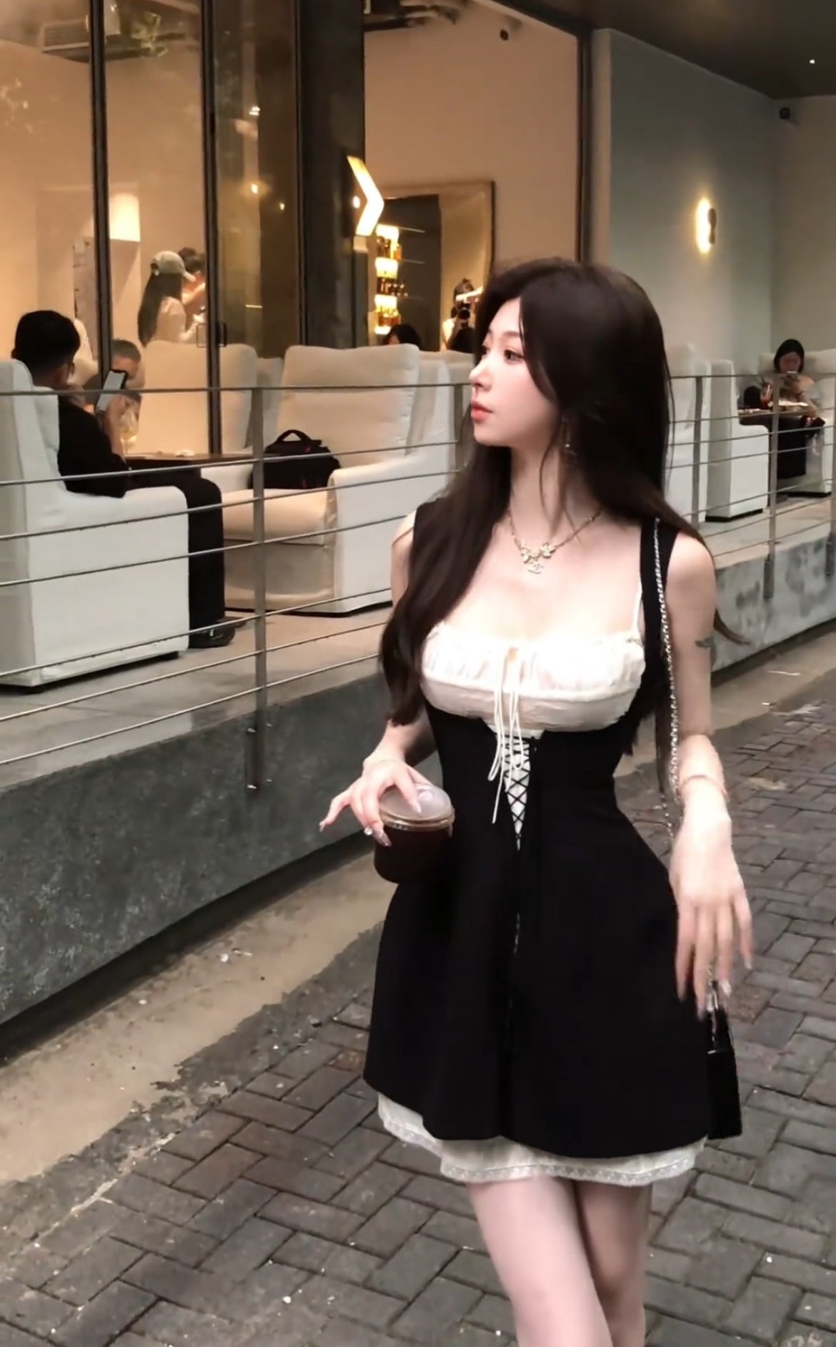 栗子甜心 法式甜心两件式连衣裙 Chestnut Sweetheart – French-Style Two-Piece Sweetheart Dress