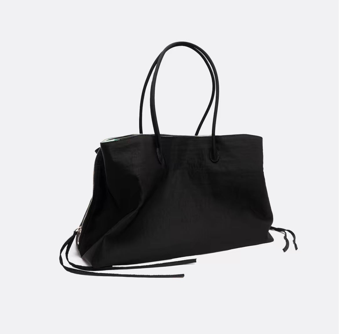 Cool-Tone Mint Korean-Style Color-Block Multi-Compartment Large-Capacity Tote Bag
