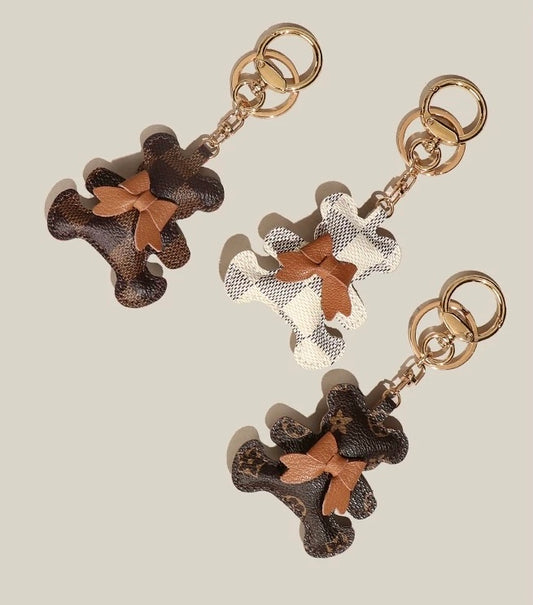 Signature Print Bow Teddy Charm - Plaid