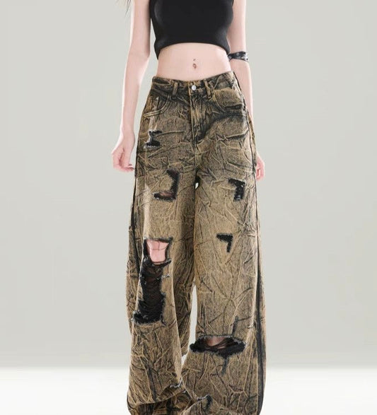 炽热猫咪 背心上衣复古破洞牛仔套装 Hot Kitty Tank Top & Vintage Distressed Denim Set