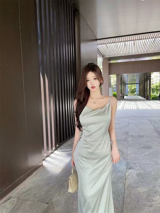 蓝色花语 纯欲性感露背连衣裙 Blue Floral Whisper Pure-Desire Backless Dress