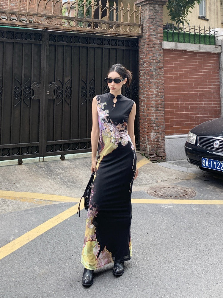 叛逆美人 新中式前后两穿撞色旗袍 Rebel Beauty New Chinese-Style Reversible Color-Contrast Qipao