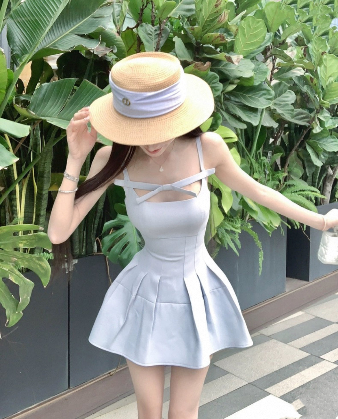 精品美人 法式性感a字裙收腰连衣裙 Elegant Beauty French-Style Sexy A-Line Waist-Cinching Dress