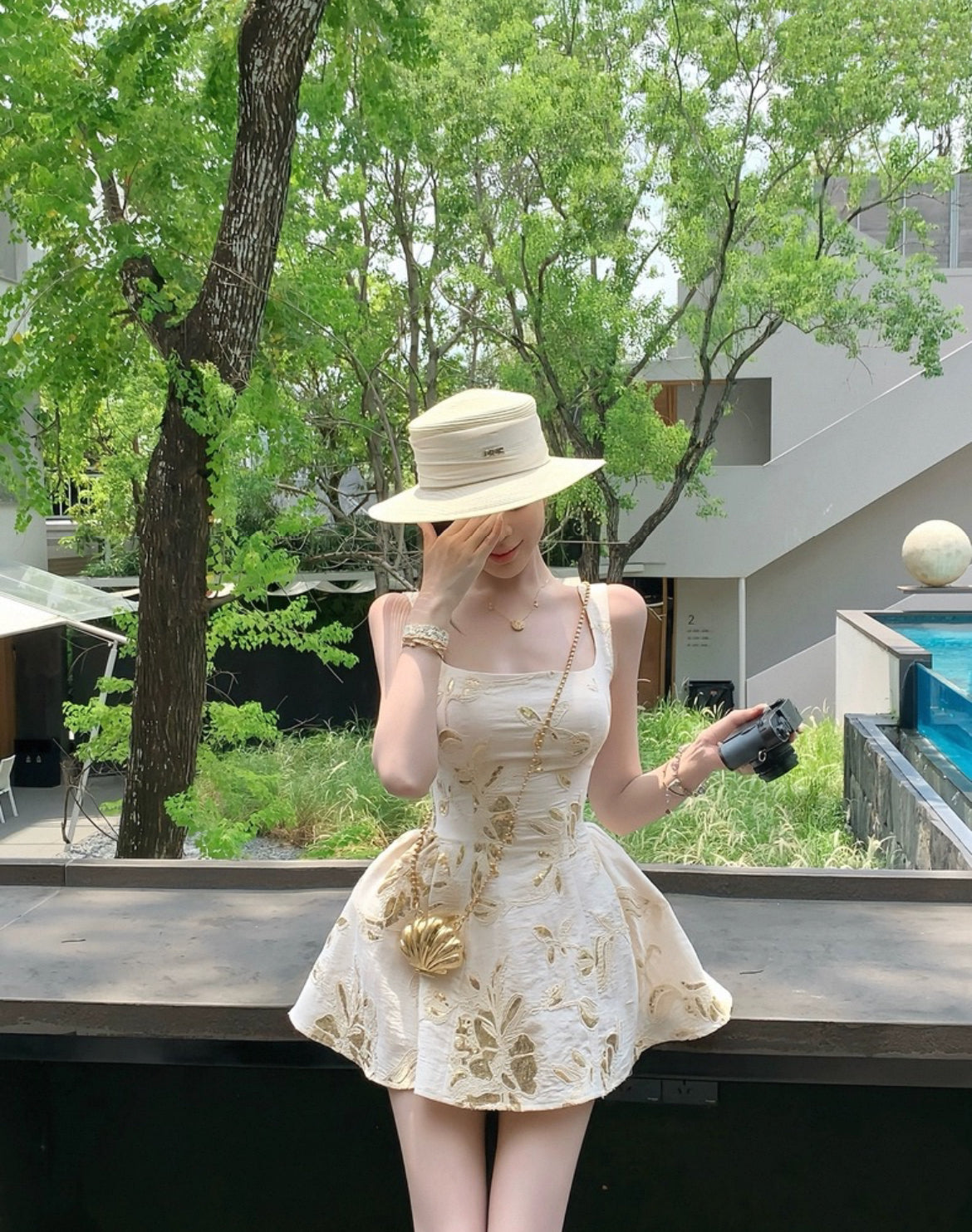 城堡女孩 法式公主裙印花连衣裙 Castle Girl French Princess Dress with Printed Design