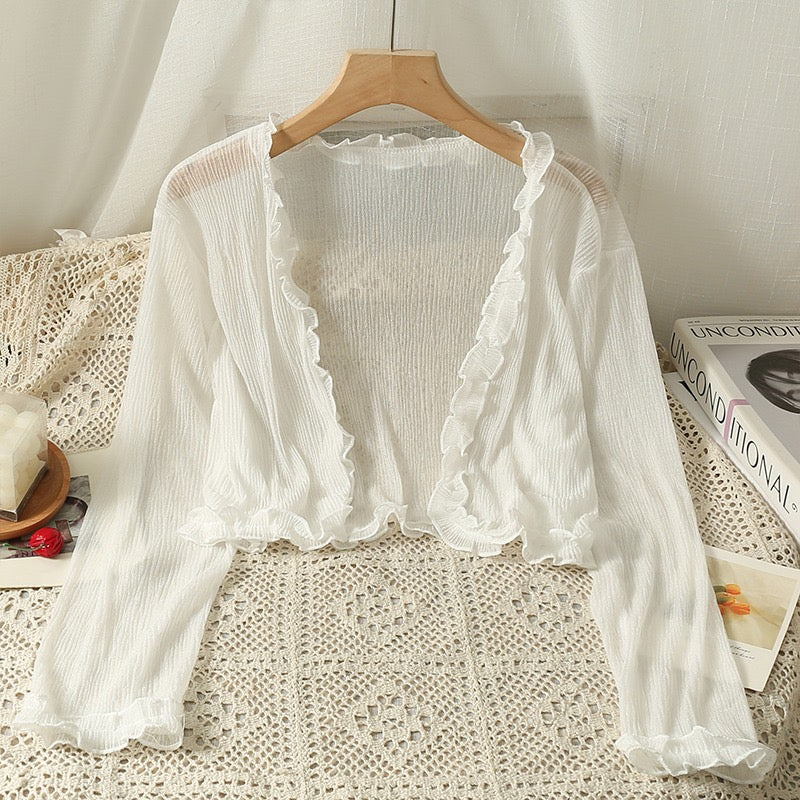 仙子防晒 外搭薄款超仙雪纺开衫 Fairy-Style Lightweight Chiffon Cardigan – Sheer Sun Protection Outerwear