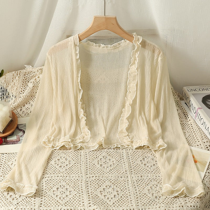 仙子防晒 外搭薄款超仙雪纺开衫 Fairy-Style Lightweight Chiffon Cardigan – Sheer Sun Protection Outerwear