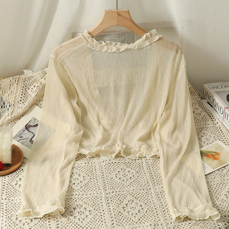 仙子防晒 外搭薄款超仙雪纺开衫 Fairy-Style Lightweight Chiffon Cardigan – Sheer Sun Protection Outerwear