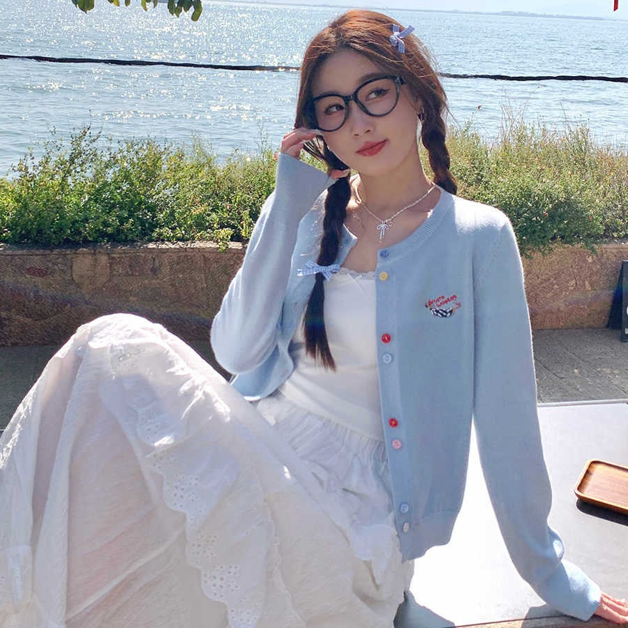 奶呼呼的她 针织吊带外搭毛衣开衫 Creamy Her – Knit Camisole with Matching Sweater Cardigan