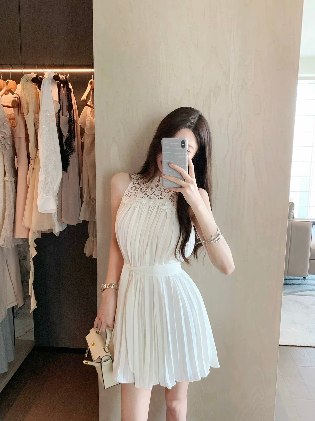 霜花凝梦 短款性感蕾丝连衣裙 Frosted Blossom Dream Short Sexy Lace Dress