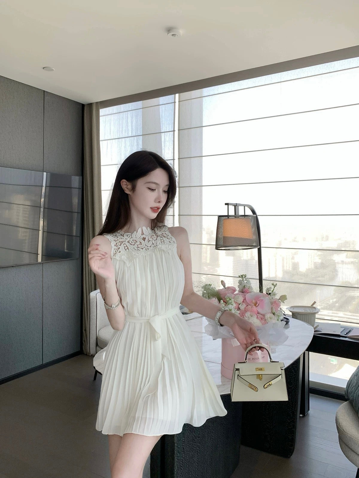 霜花凝梦 短款性感蕾丝连衣裙 Frosted Blossom Dream Short Sexy Lace Dress