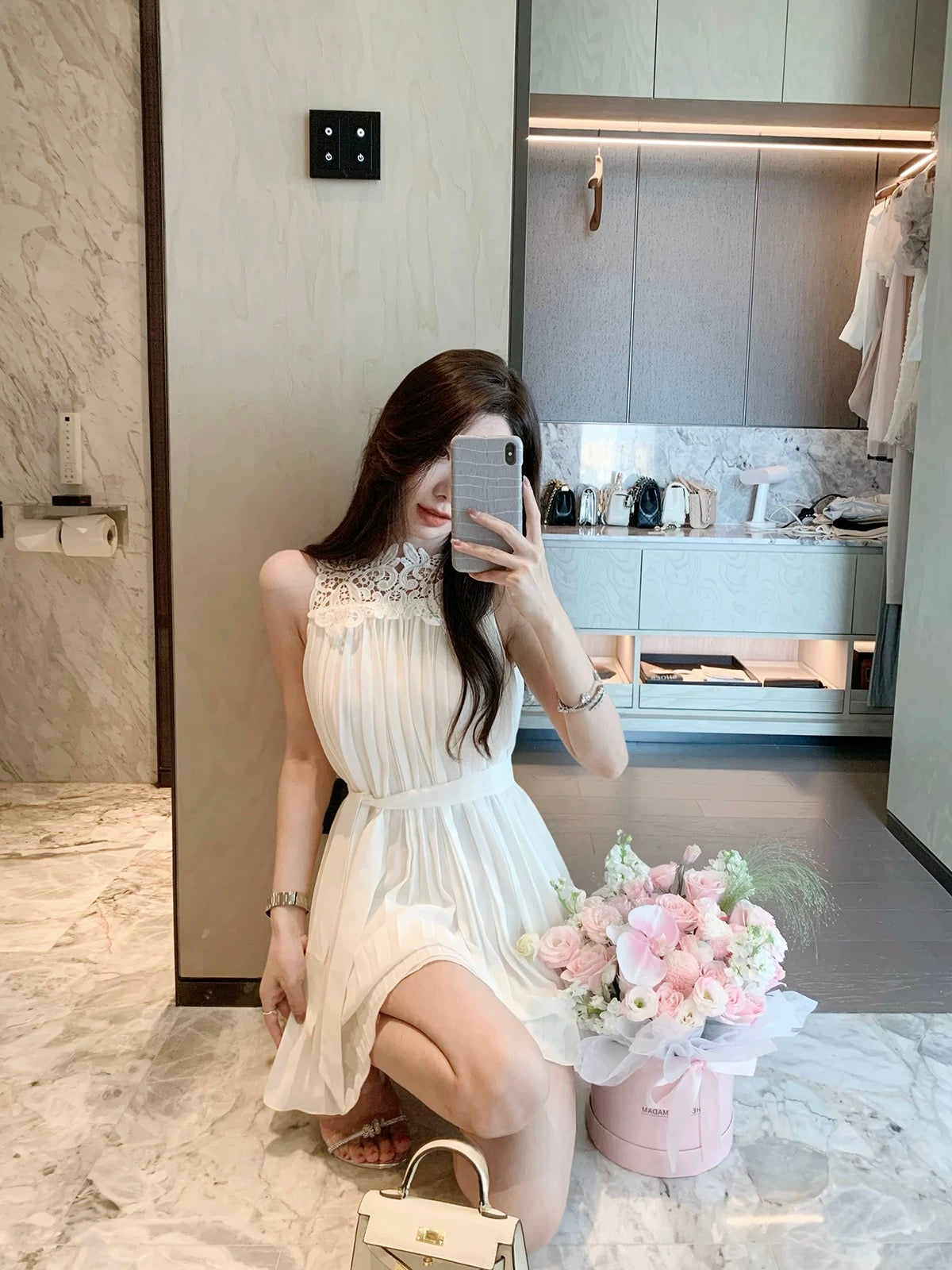 霜花凝梦 短款性感蕾丝连衣裙 Frosted Blossom Dream Short Sexy Lace Dress