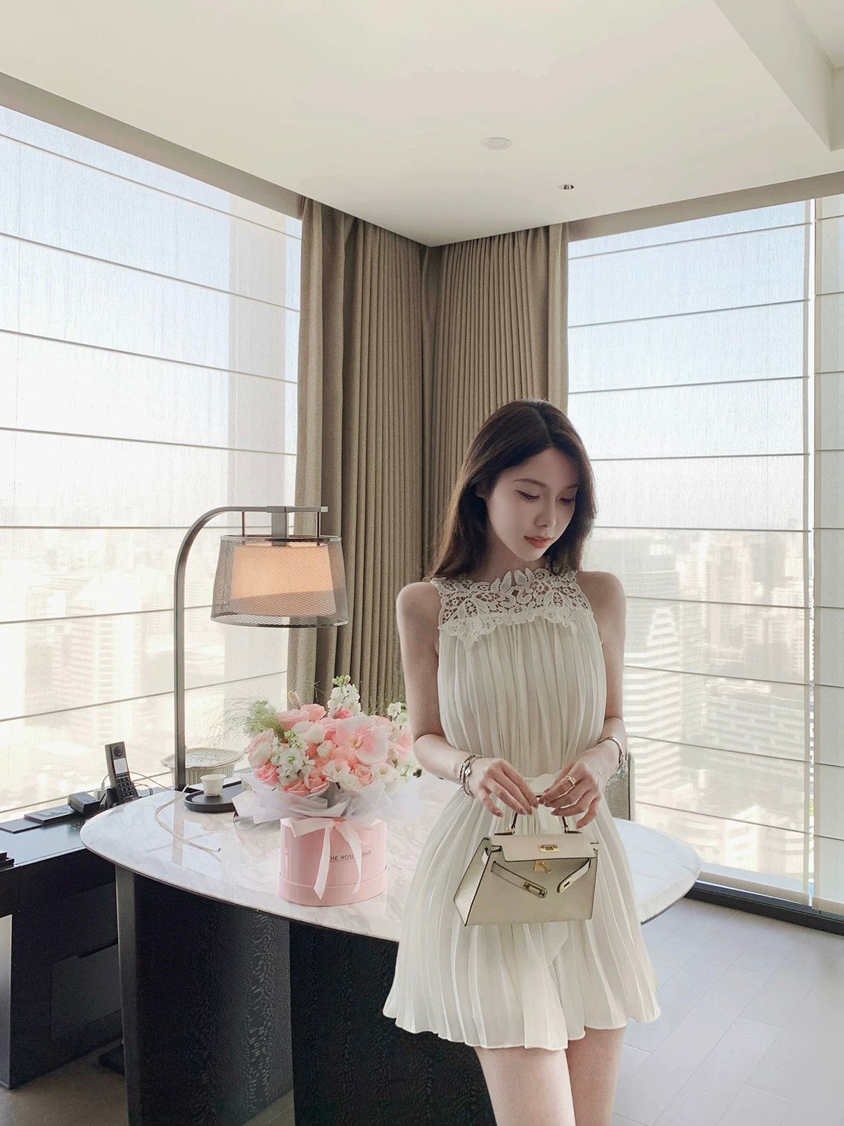 霜花凝梦 短款性感蕾丝连衣裙 Frosted Blossom Dream Short Sexy Lace Dress