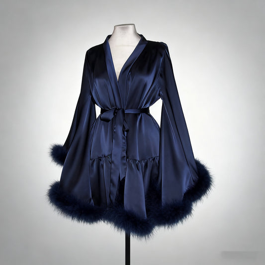 明日的她 高级感醋酸缎面睡袍结婚晨袍套装 Tomorrow’s Bride Premium Acetate Satin Bridal Robe Set