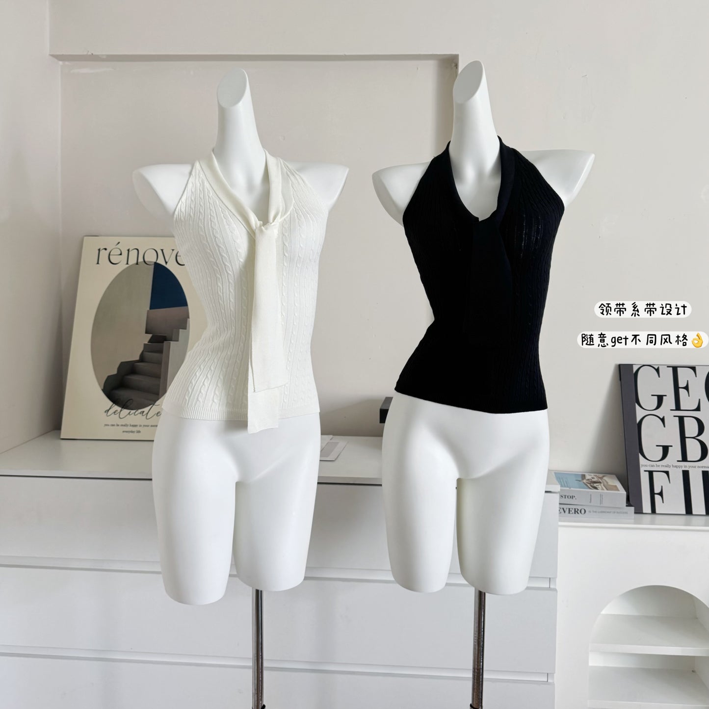 可爱芭比 蕾丝露背无袖上衣 Cute Barbie Lace Backless Sleeveless Top