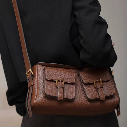 Hermo Top-Grain Leather Crossbody Messenger Bag