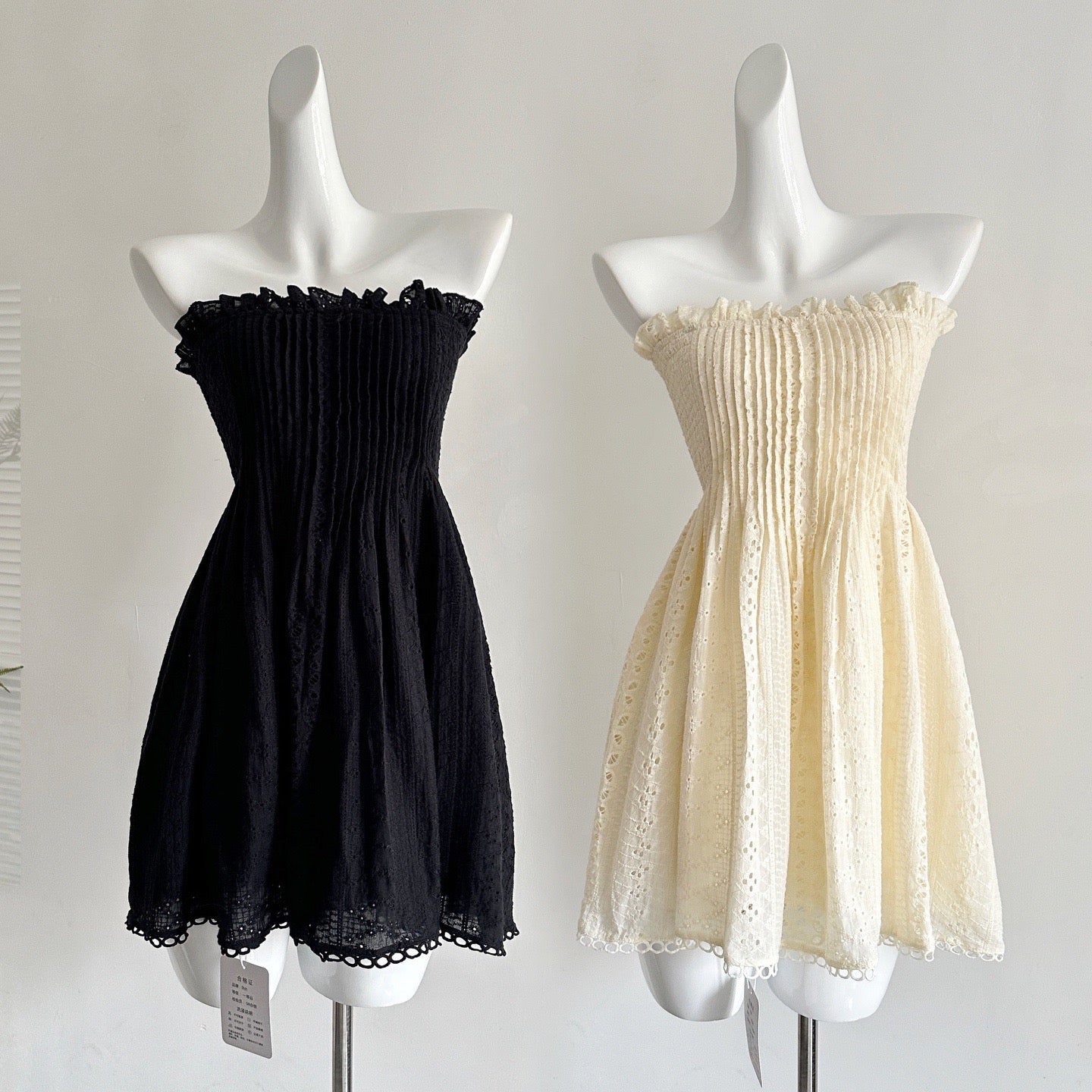 康鹏街31号 蕾丝抹胸镂空钩花连衣裙 Kangpeng Street, Lace Strapless Hollow Crochet Dress
