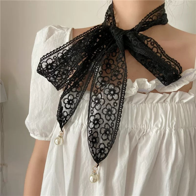 法式珍珠百搭配件蕾丝腰带 French-Style Pearl Versatile Accessory Lace Belt