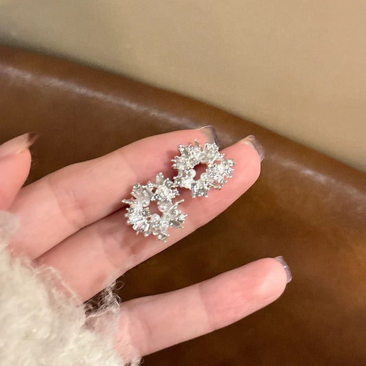 太阳花珍珠设计感耳环 Sunflower Pearl Design Earrings