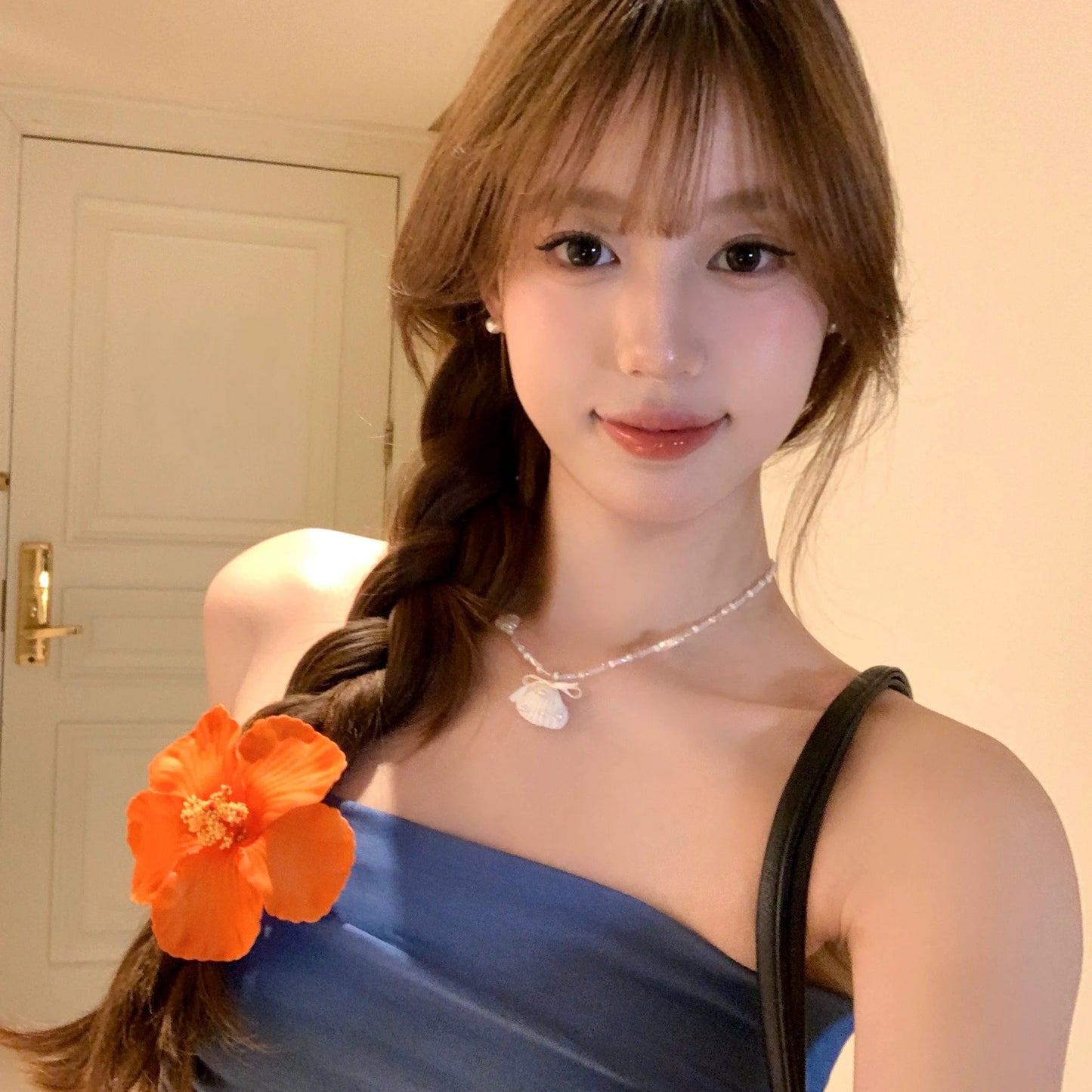 多巴胺假日 度假风扶桑花边发夹 Vacation Style Hibiscus Lace Hair Clip