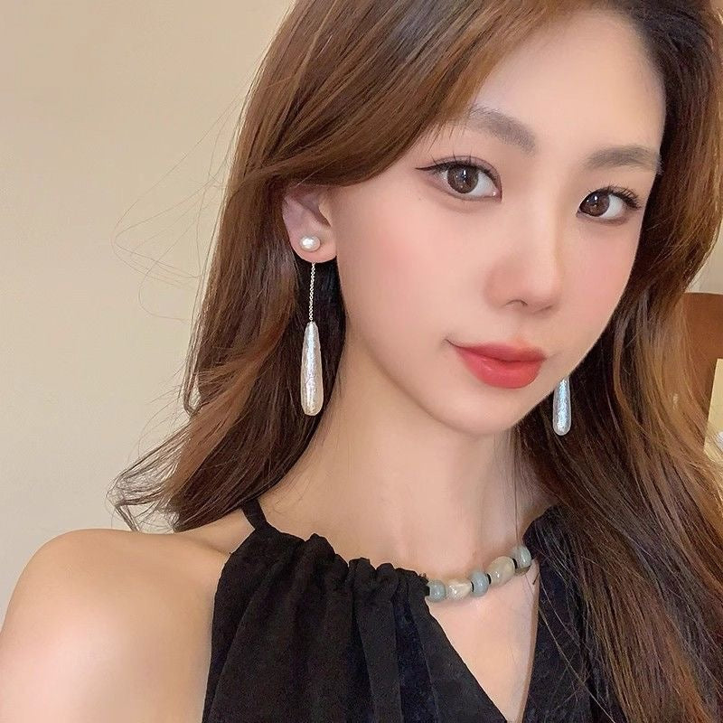 赶赴晚宴 法式复古水滴棉花珍珠耳环 To the Banquet – French Vintage Teardrop Cotton Pearl Earrings