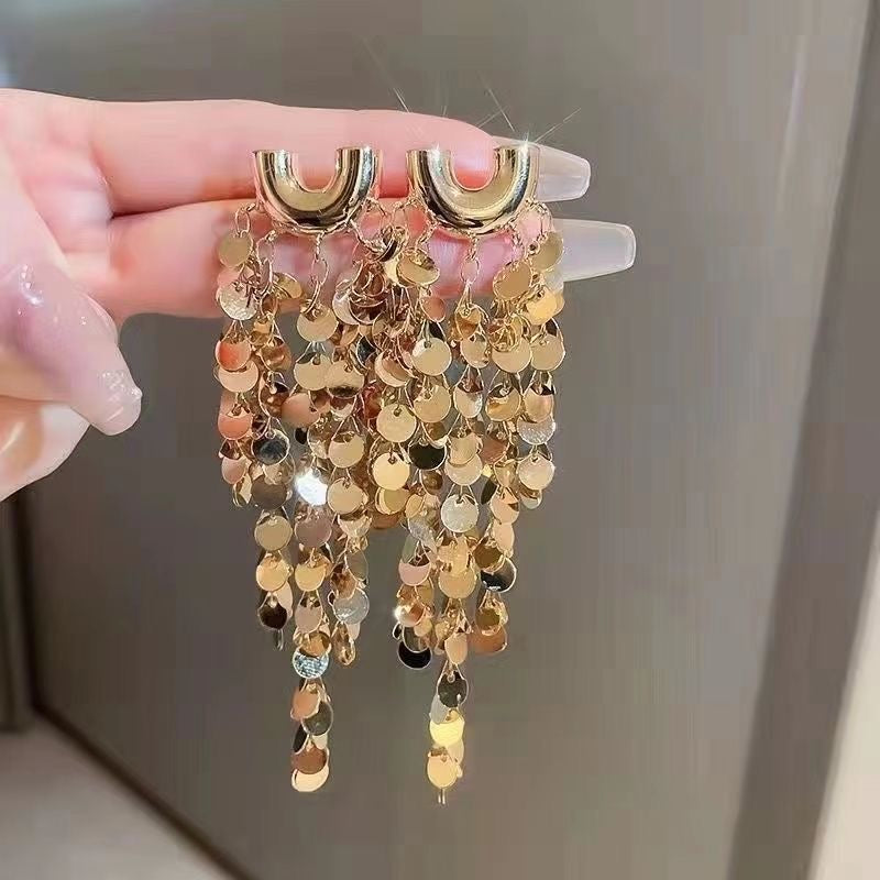 想你时风起 耳环亮片流苏耳环 When the Wind Rises with Thoughts of You – Sequin Tassel Earrings