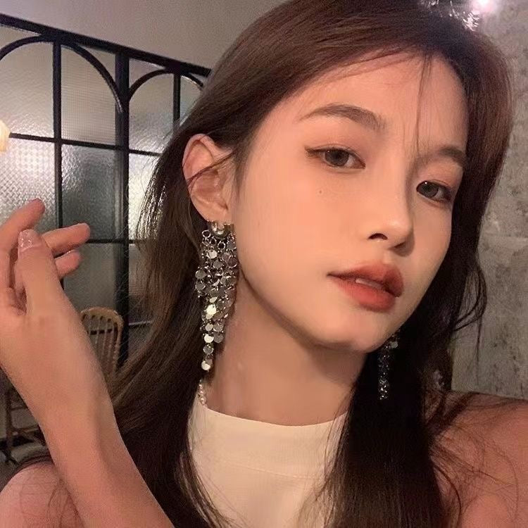 想你时风起 耳环亮片流苏耳环 When the Wind Rises with Thoughts of You – Sequin Tassel Earrings