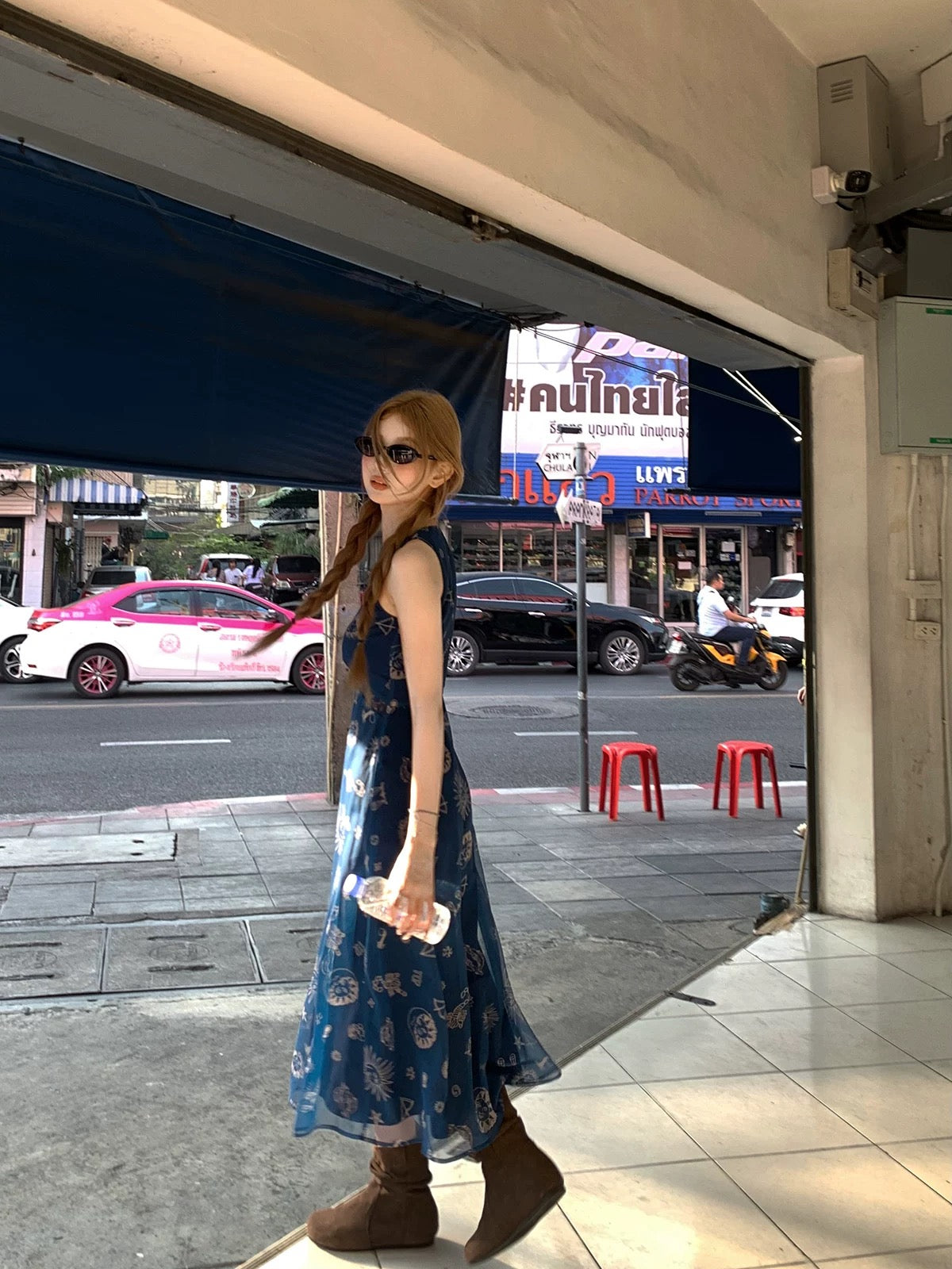 西西里邂逅 复古V领背心连衣裙 Sicilian Encounter – Vintage V-Neck Sleeveless Dress