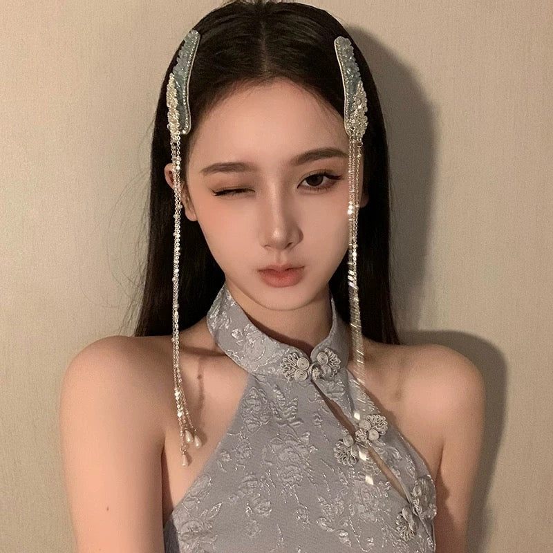 夏日珍珠 两边钻钻头饰发夹 Summer pearl hair clip with rhinestones on both sides