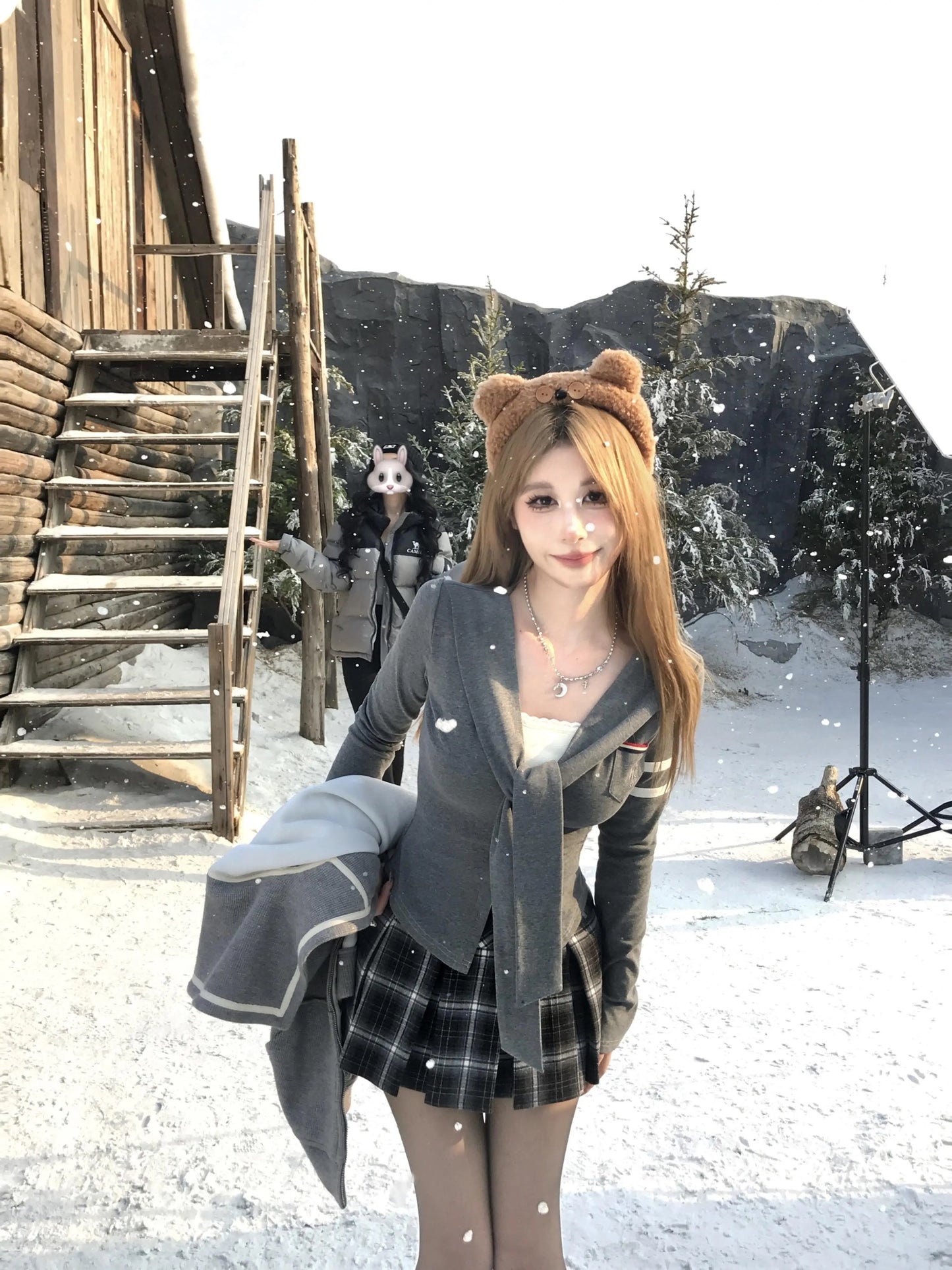 首尔斯托 千金感针织衫撞色套装 Seoul Store Heiress-Style Color-Block Knit Set