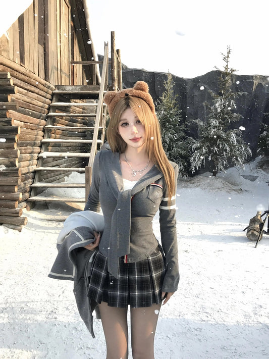 首尔斯托 千金感针织衫撞色套装 Seoul Store Heiress-Style Color-Block Knit Set