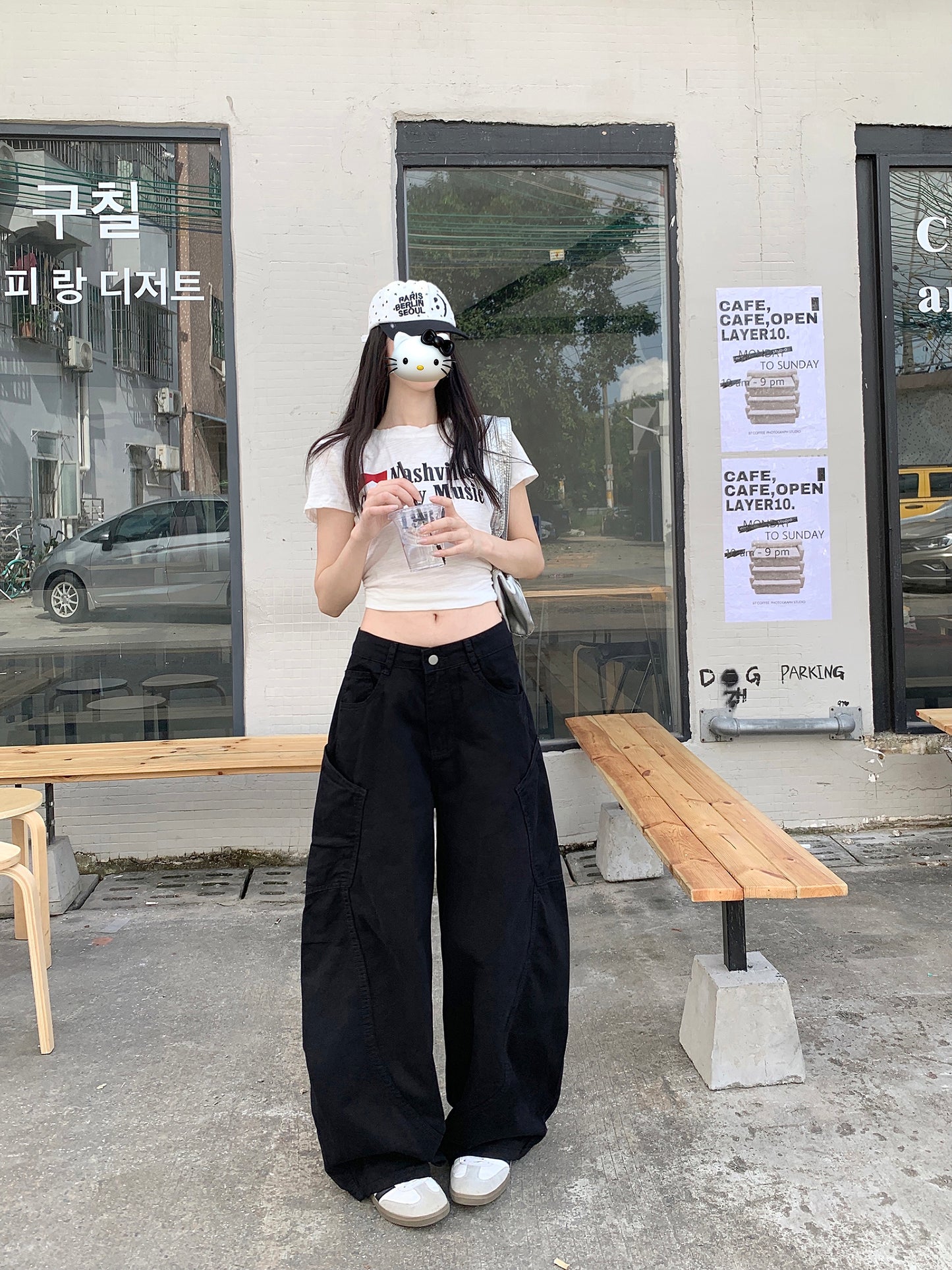 自有主张 弯刀设计美式大口袋牛仔裤 Statement Curved-Cut American Utility Jeans with Oversized Pockets