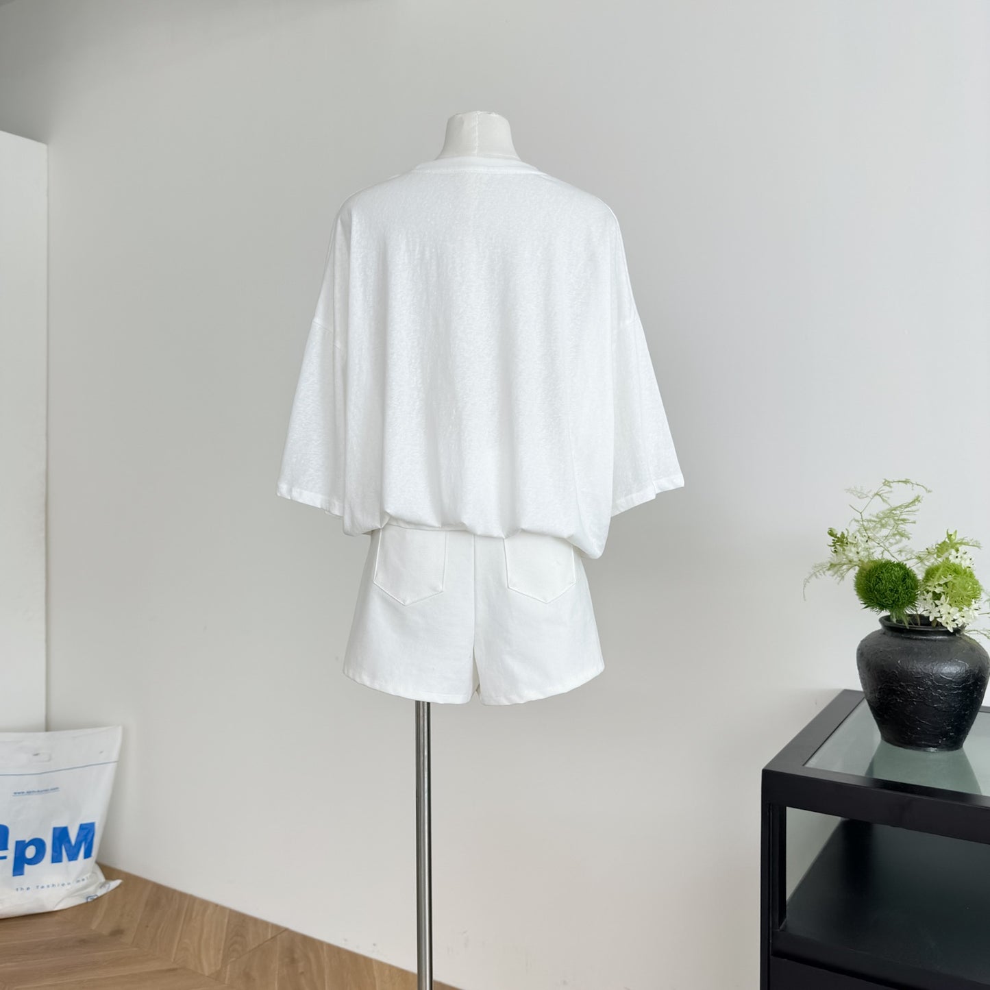 妞妞粉爱 雪花棉罩衫印花半袖t恤 Niuniu Love Snow Cotton Printed Overlay Half-Sleeve T-Shirt