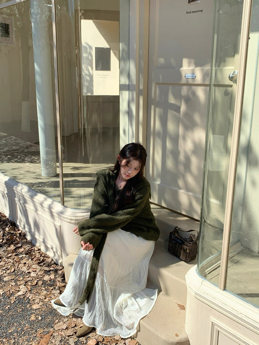 日常诗篇 法式仙女温柔白色网纱半身裙 Daily Verses · French Fairy Soft White Tulle Midi Skirt