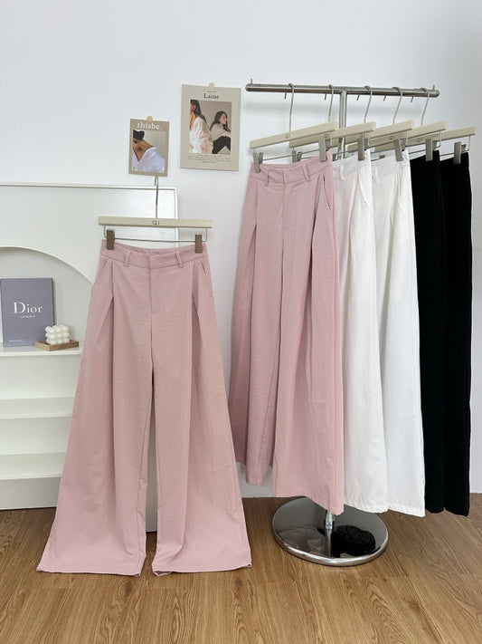 轻轻悠 休闲裤舒适垂感阔腿裤 Qingqingyou Relaxed Drape Wide-Leg Lounge Pants