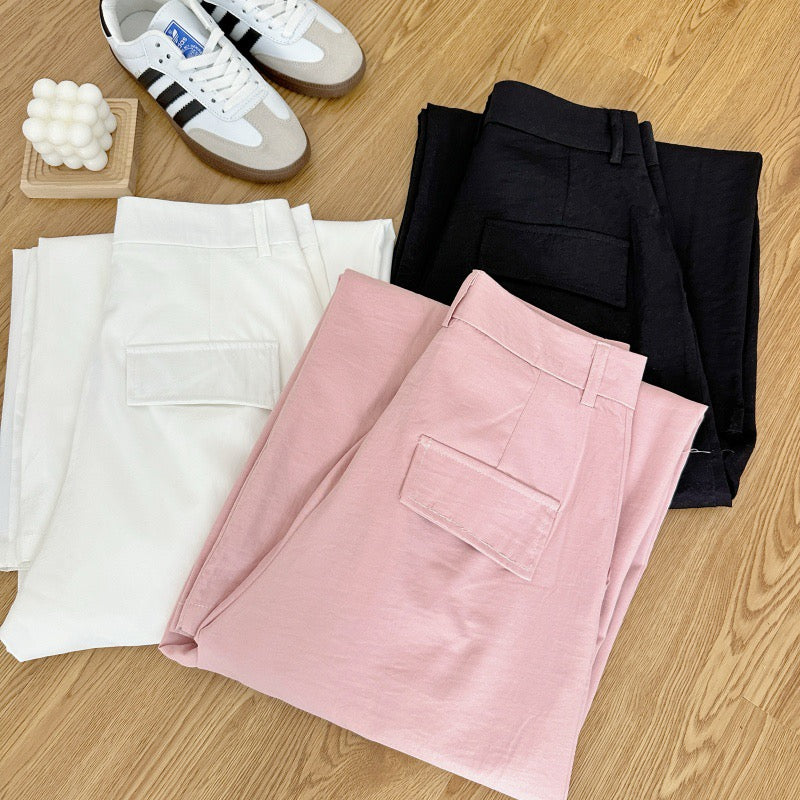 轻轻悠 休闲裤舒适垂感阔腿裤 Qingqingyou Relaxed Drape Wide-Leg Lounge Pants