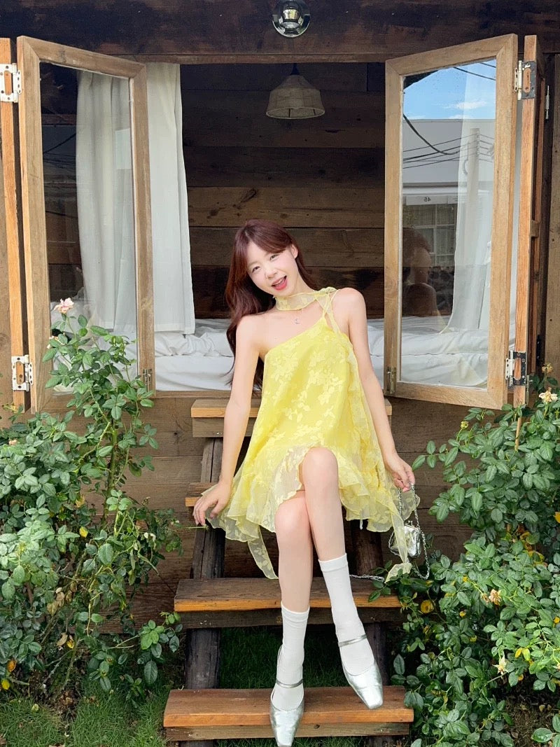 夏日多巴胺 荷叶露背度假连衣裙 Dopamine Summer Ruffled Backless Vacation Dress