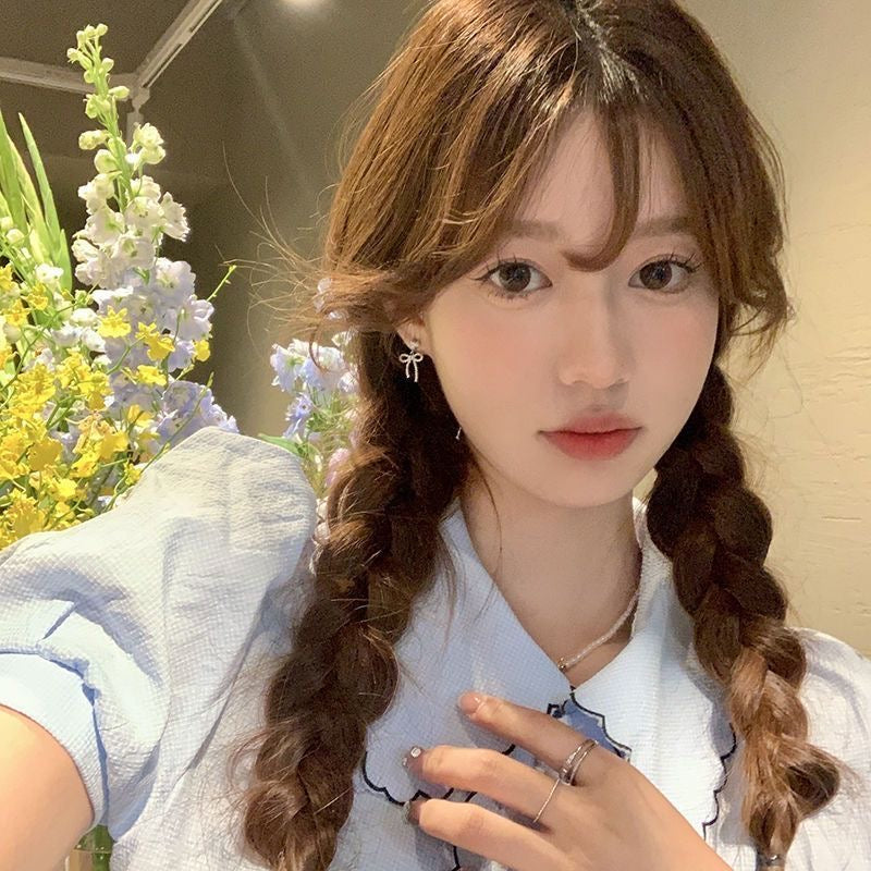 满眼是你 韩系蝴蝶结珍珠简约耳环 All I See Is You - Korean Style Bow & Pearl Minimalist Earrings