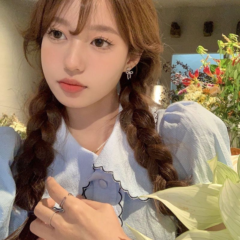 满眼是你 韩系蝴蝶结珍珠简约耳环 All I See Is You - Korean Style Bow & Pearl Minimalist Earrings
