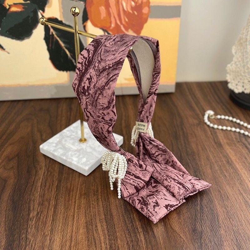 云边小卖部 珍珠流苏飘带头箍 Cloudside Kiosk Pearl Tassel Ribbon Headband