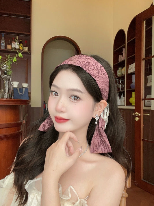 云边小卖部 珍珠流苏飘带头箍 Cloudside Kiosk Pearl Tassel Ribbon Headband