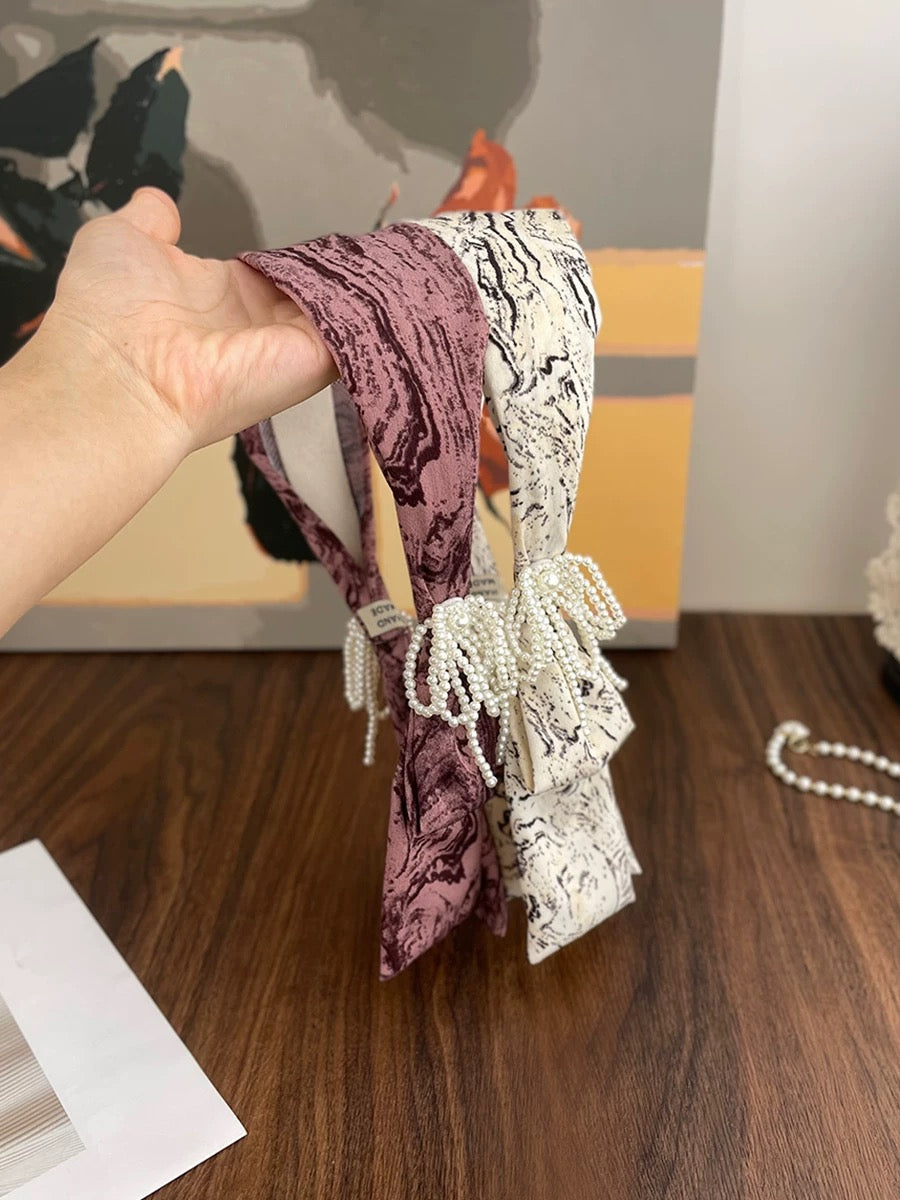 云边小卖部 珍珠流苏飘带头箍 Cloudside Kiosk Pearl Tassel Ribbon Headband
