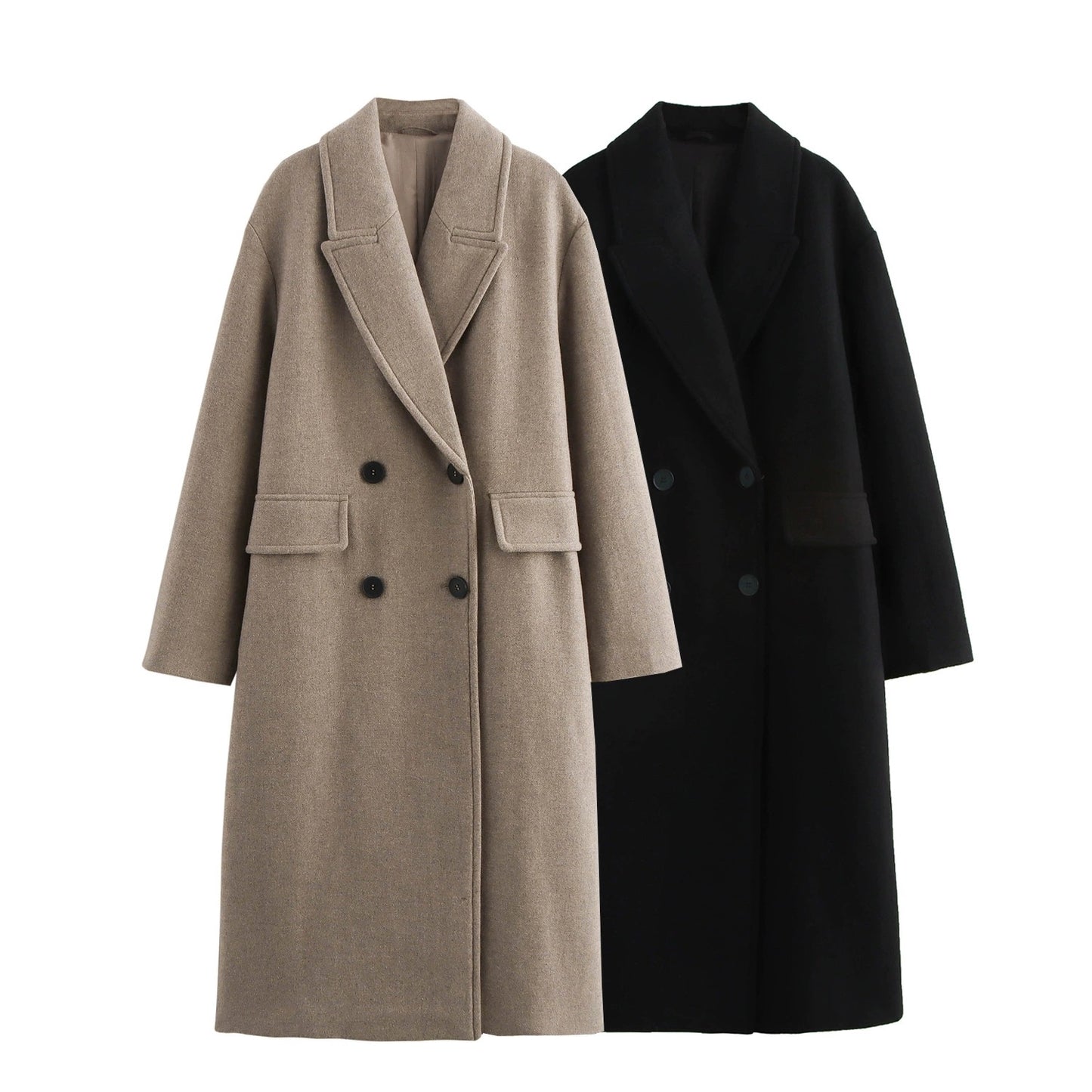 赫本魅力 毛呢秋冬中长款大衣 Hepburn Elegance Wool Blend Mid-Length Coat for Fall/Winter