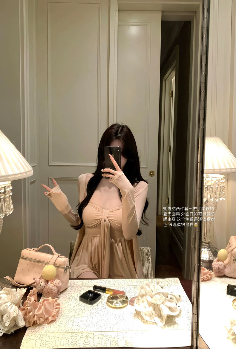 粉色夏天 韩系千金感温柔纯欲套装 Pink Summer Korean-Style Gentle & Innocent Outfit Set