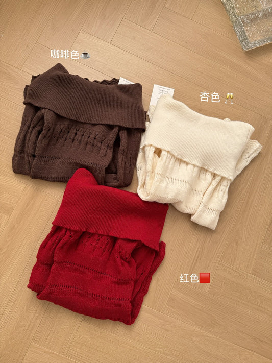 南法假日 一字领镂空针织上衣 South of France Holiday Off-Shoulder Cutout Knit Top