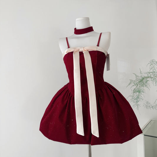 云画的森林 红色抹胸连衣裙 Forest in Clouds Red Strapless Evening Dress