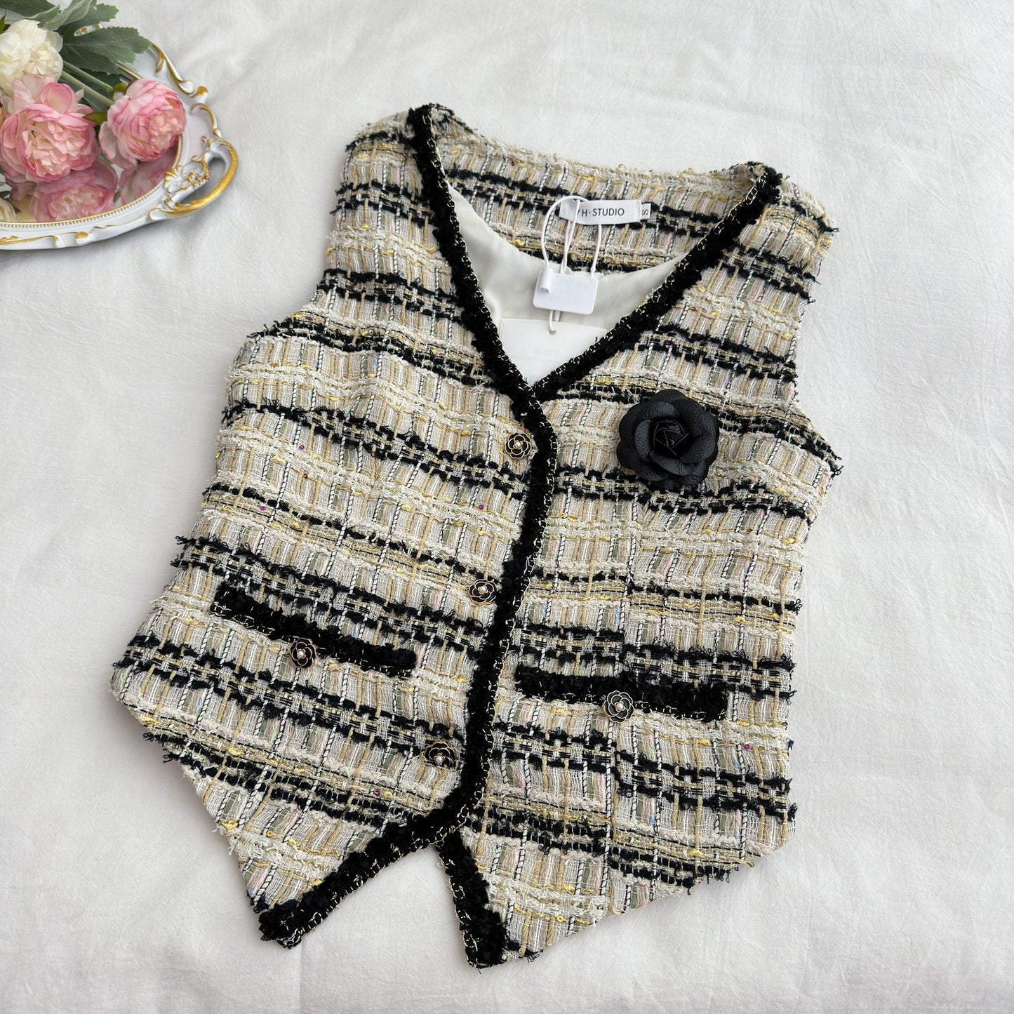 芬芳花园 千金感粗花呢小香半裙套装 Fragrant Garden Elegant Tweed Chanel-Style Skirt Set
