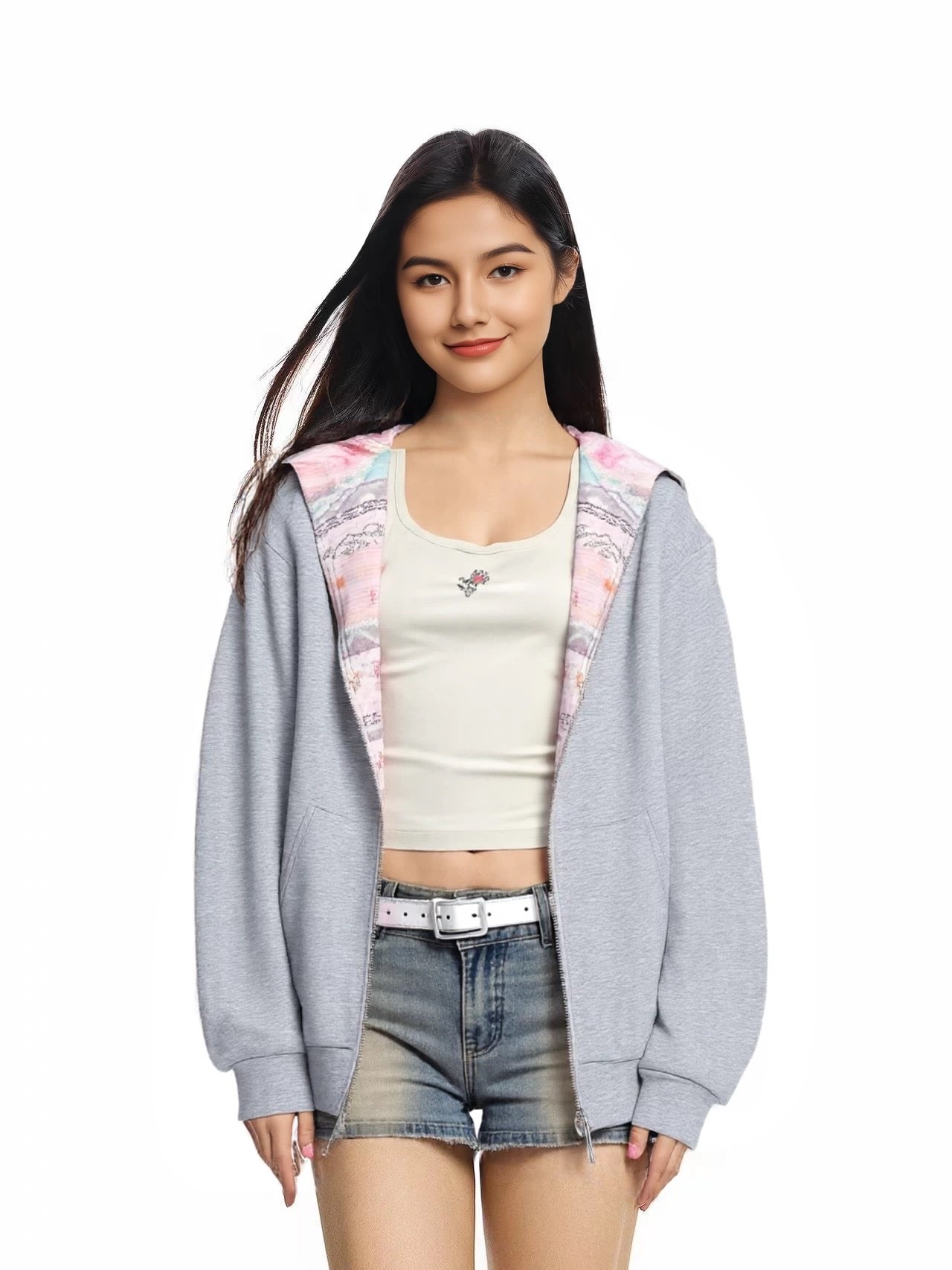田曦薇同款 秋冬卫衣外套甜美休闲夹克 Tian Xiwei Inspired Autmn Winter Sweet & Casual Hoodie Jacket