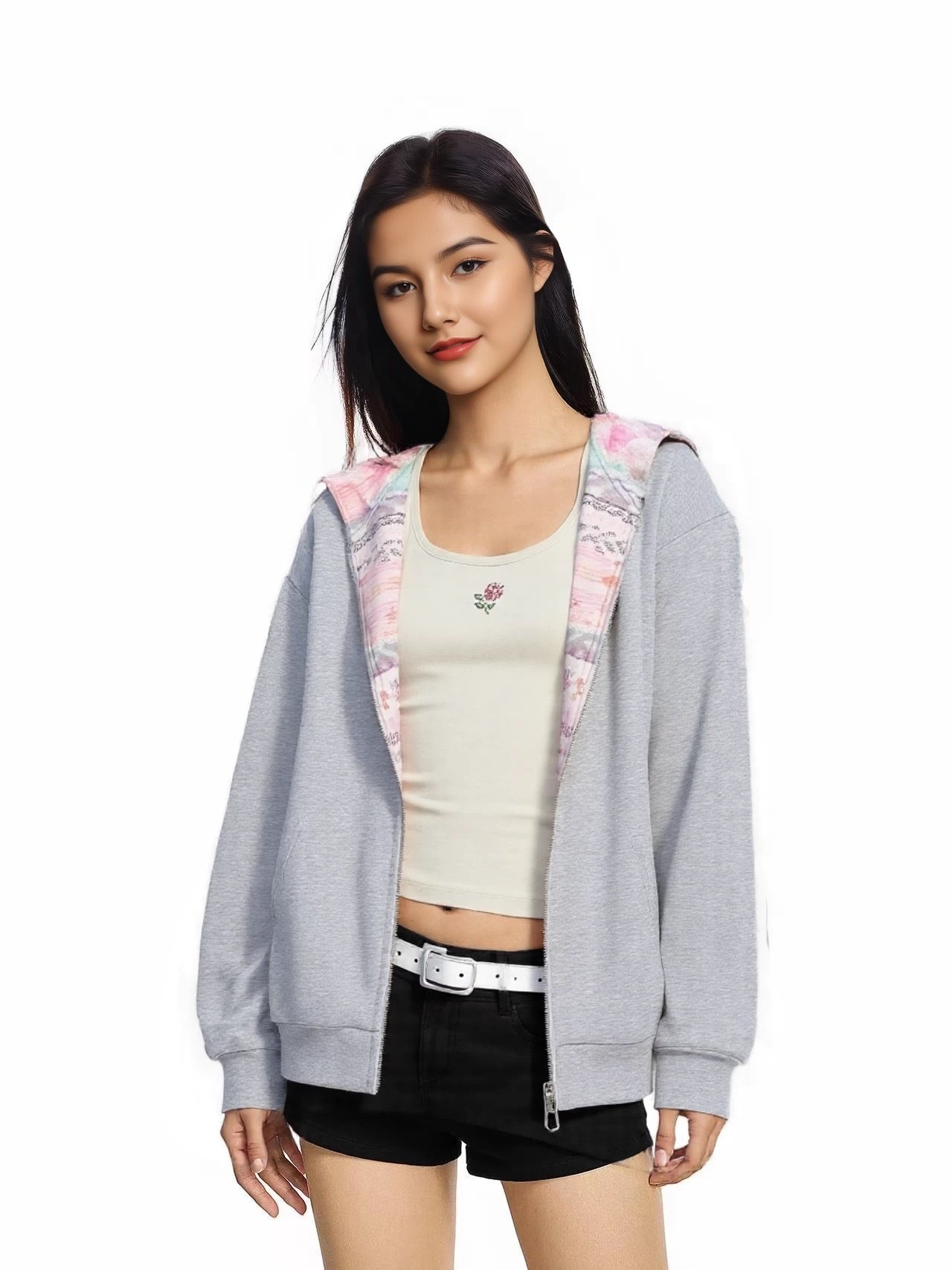 田曦薇同款 秋冬卫衣外套甜美休闲夹克 Tian Xiwei Inspired Autmn Winter Sweet & Casual Hoodie Jacket