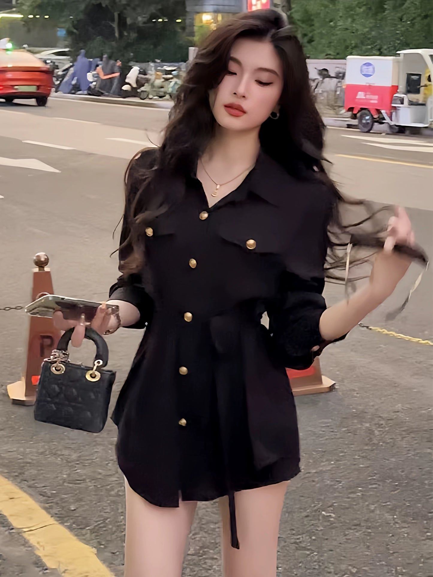氧气贵女 老钱风设计感长袖衬衫套装 Fresh and Elegant Old Money Style Long-Sleeve Shirt Set