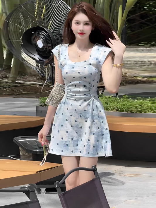 美娜气质 波点韩系甜美减龄连衣裙 Mina-Style Polka Dot Korean Sweet & Youthful Dress